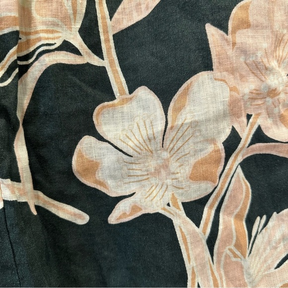 Reiss Jackson Floral Print High Rise Midi Skirt Green Tropical Resortwear Yellow - Picture 10 of 16